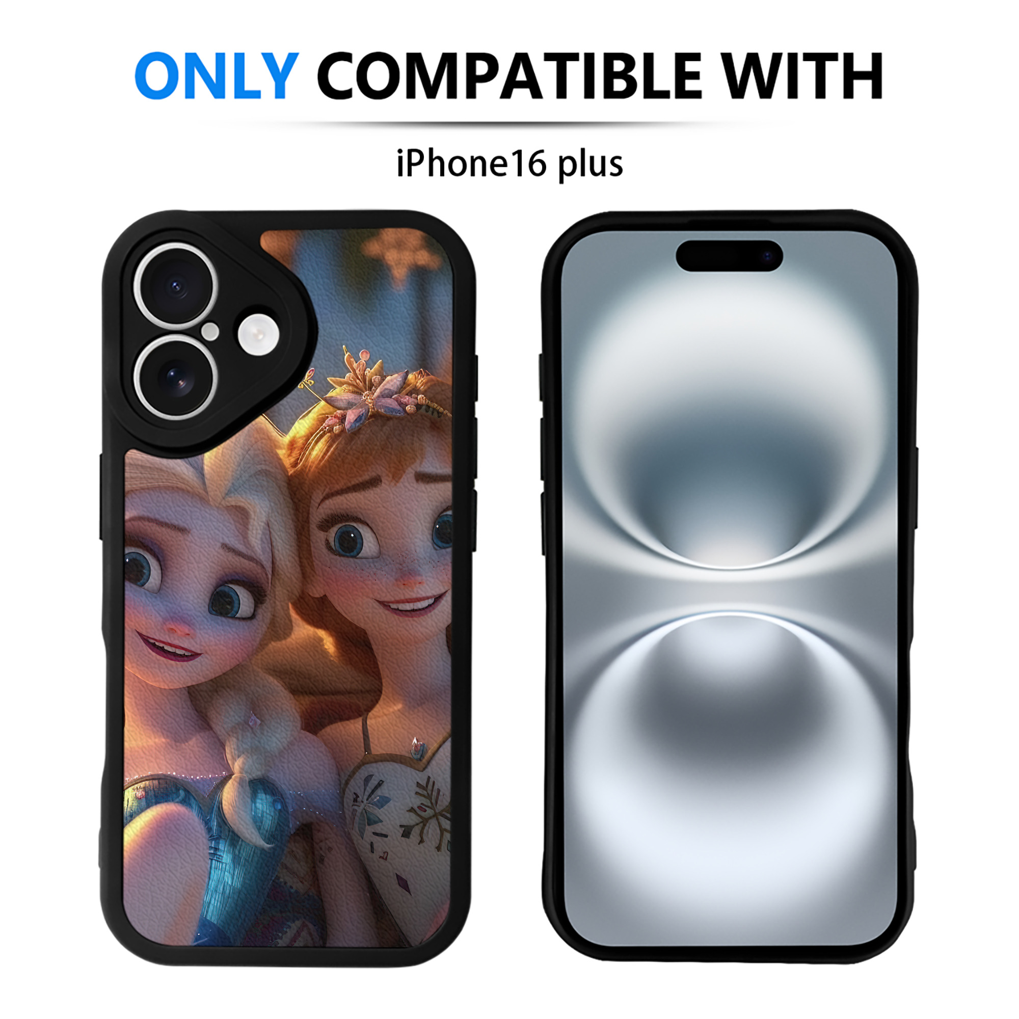 （画像用） アナと雪の女王 アンナ エルサ Frozen Anna Elsa 【iPhone 16シリーズ対応】シリコンスマホケース（レザー調） 材質：シリコン